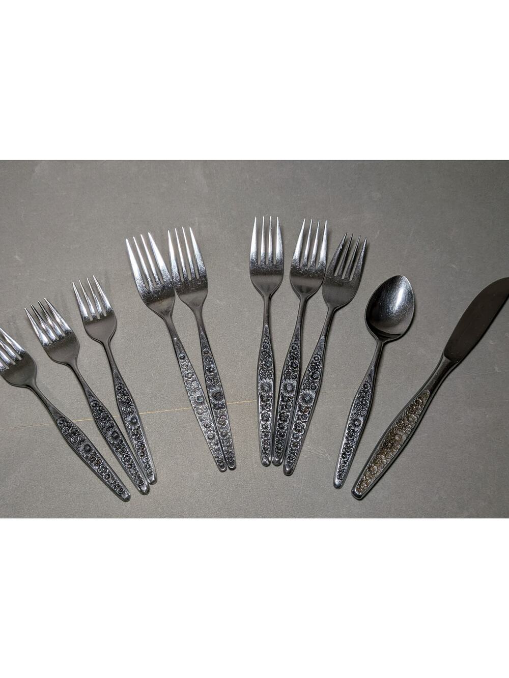 Interpur Stainless Steel Japan Flatware Beautiful Floral Design